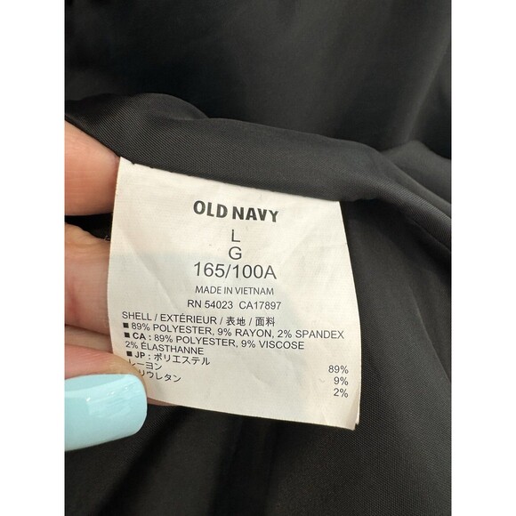 Old Navy Women's Black Faux Wool PeaCoat Collared Long Sleeve Button Front Large - Picture 7 of 11